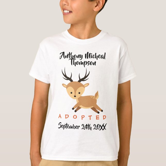 Adoptierte Rotwild-WaldAdoption - Name-Shirt T-Shirt (Vorderseite)