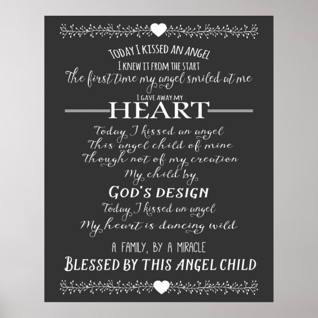 Adoption als Geschenk für neue Adoption Zitat Poster (Vorne)
