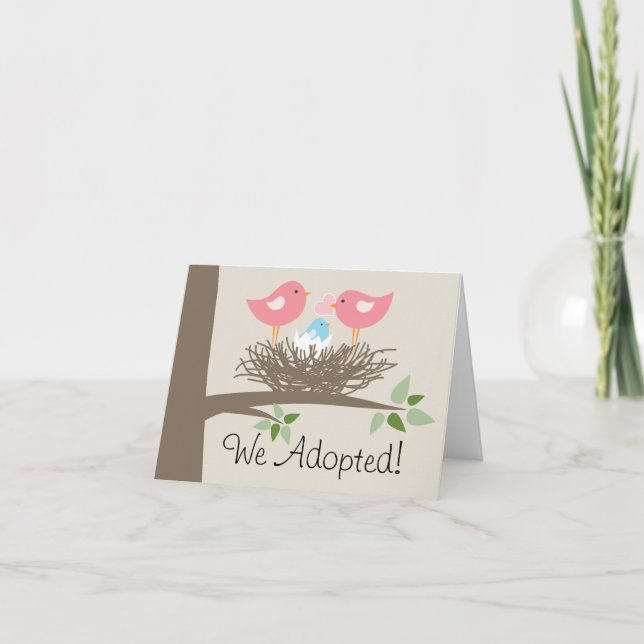 Adoption Ankündigung für Gay Couple - Vogelnest (Vorderseite)