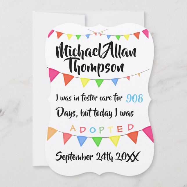 Adoption aus der Ankündigung von Pflegemaßnahmen - (Vorderseite)