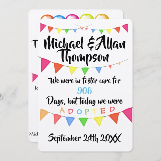 Adoption aus der Ankündigung zur Lebensmittelverso (Vorne/Hinten)