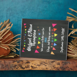 Adoption aus der Pflege Ankündigung Gotcha-Tag Fotoplatte