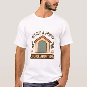 Adoption-Bewusstsein Paw Print Quote T-Shirt