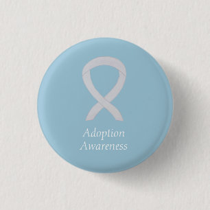 Adoption Bewusstsein White Ribbon Custom Button