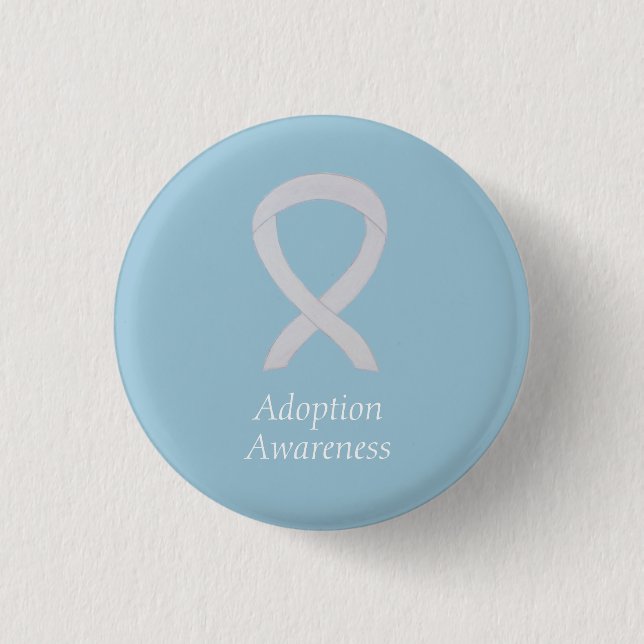 Adoption Bewusstsein White Ribbon Custom Button (Vorderseite)