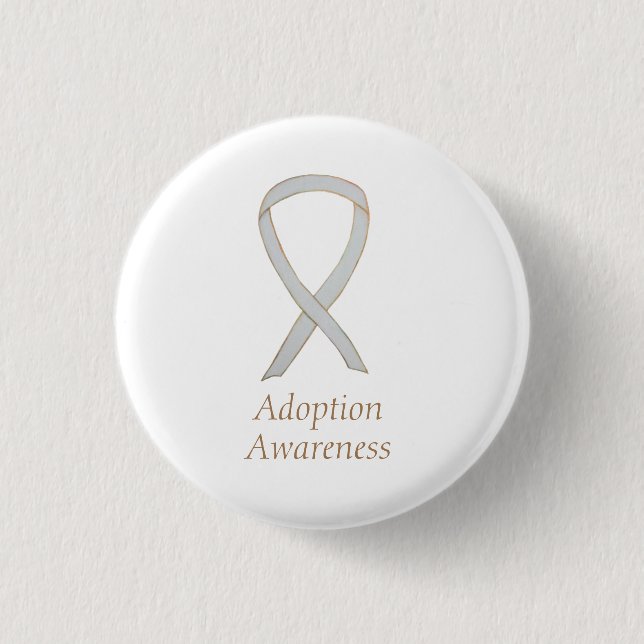 Adoption Bewusstsein White Ribbon Custom Button (Vorderseite)