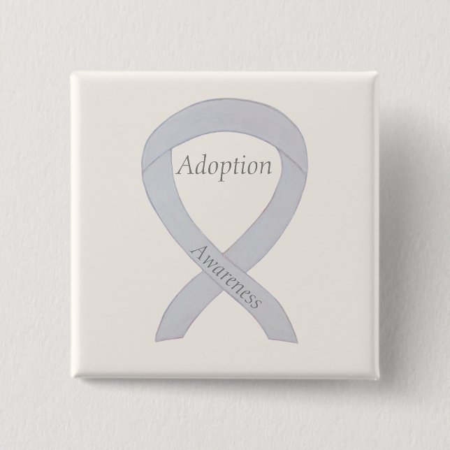 Adoption Bewusstsein White Ribbon Custom Button (Vorderseite)