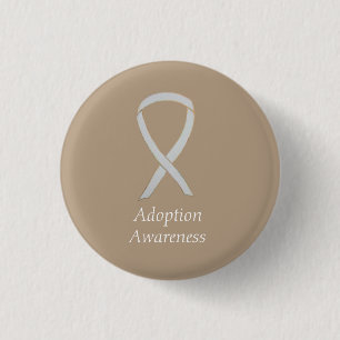Adoption Bewusstsein White Ribbon Custom Button