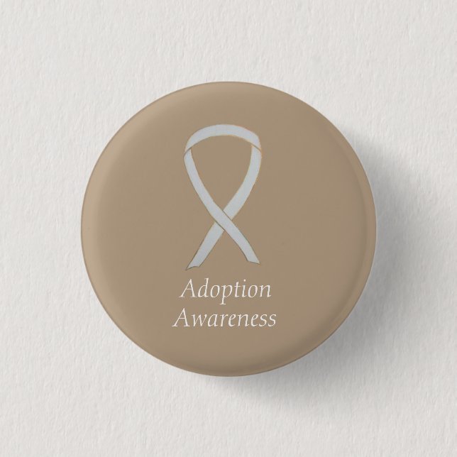 Adoption Bewusstsein White Ribbon Custom Button (Vorderseite)