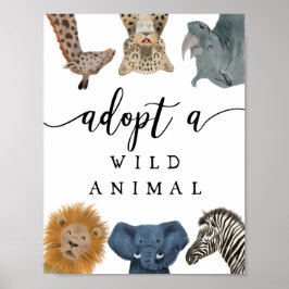 Adoption | Boy Safari Geburtstagsparty-Zeichen Poster