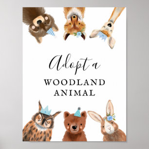 Adoption   Boy Woodland Geburtstagsparty-Zeichen Poster