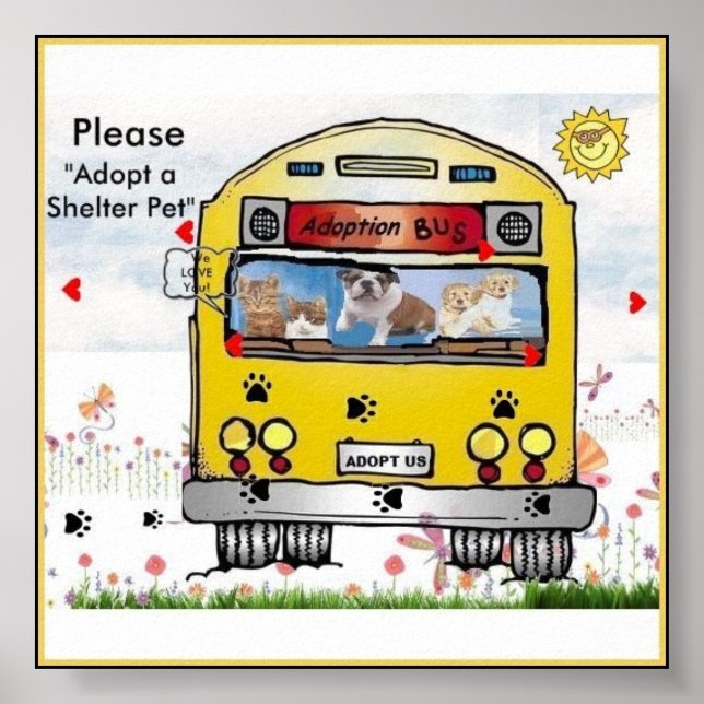 Adoption-Bus für Cat's & Dog's Poster (Vorne)