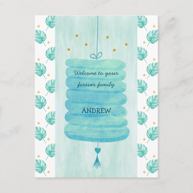 Adoption Card Blau - Eine Lampe für eine bleibende Postkarte (Vorderseite)