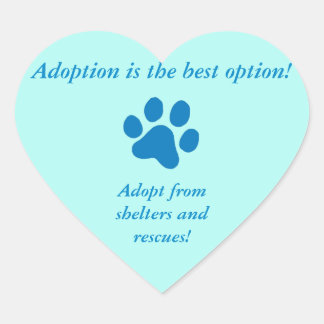 Adoption der besten Option Blue Paw Print Herz-Aufkleber