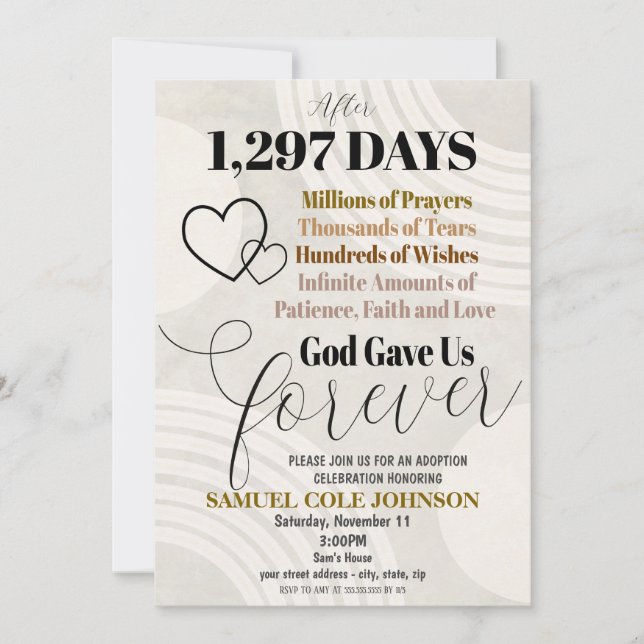 Adoption - Einladung (Vorderseite)