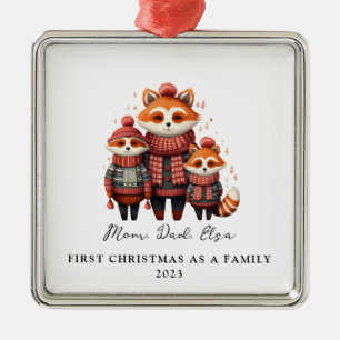 Adoption Erste Weihnachten als Familie von 3 Füchs Ornament Aus Metall