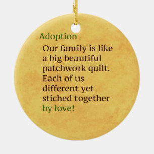 Adoption ist ein Patchwork Keramik Ornament