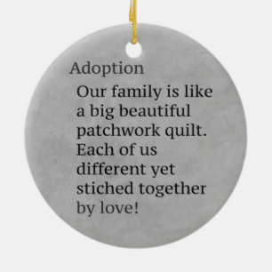 Adoption ist ein Patchwork Keramikornament