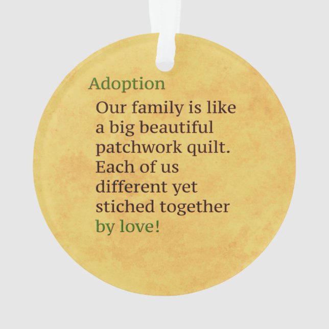 Adoption ist ein Patchwork Ornament (Rückseite)
