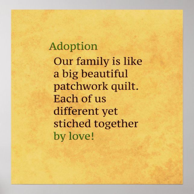 Adoption ist ein Patchwork Poster (Vorne)