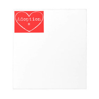 Adoption = Liebe weiß Notizblock