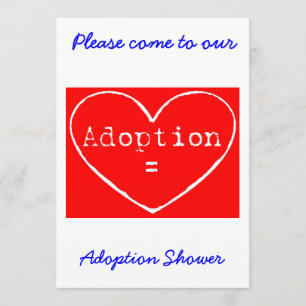 Adoption = Liebe White on Red Duke Einladung