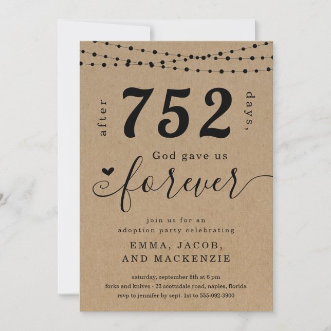 Adoption Party / Gotcha Tagesfeier Einladung (Vorderseite)