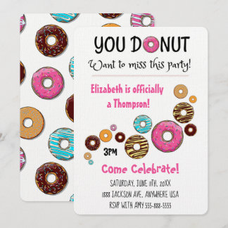 Adoption Party Modernes Rosa Donut Party Einladung