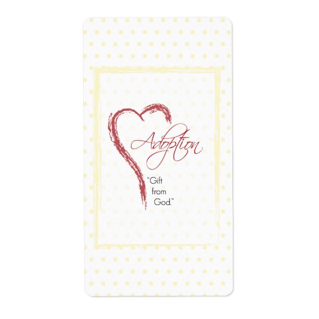 Adoption, Religiöse, Gelbe Punkte mit rotem Herzen (Vorne)