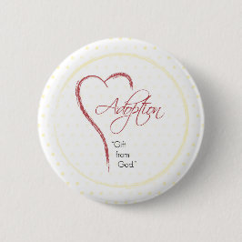 Adoption, Religiöse, Gelbe Punkte mit rotem Herzen Button