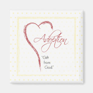 Adoption, Religiöse, Gelbe Punkte mit rotem Herzen Magnet