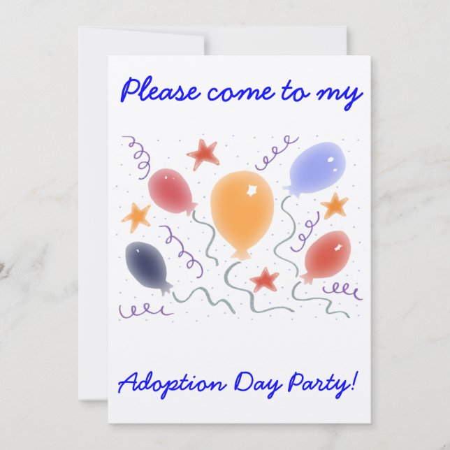 Adoption Tag Party Einladung (Vorderseite)