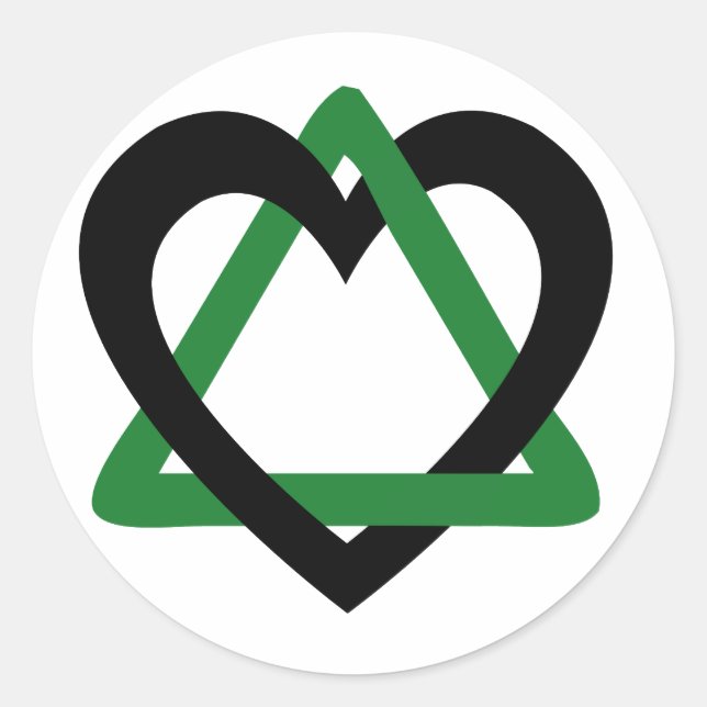 Adoption Triangle Black Green Runder Aufkleber (Vorderseite)