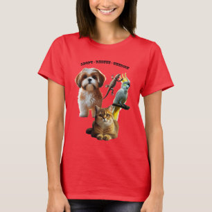 Adoption von Haustieren mit Hunden, Katzen, Vögeln T-Shirt