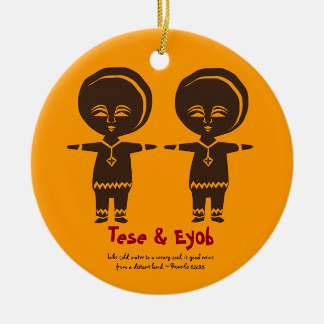 Adoptions-Liebe-Geschwister-Foto-Verzierung Keramik Ornament (Vorne)