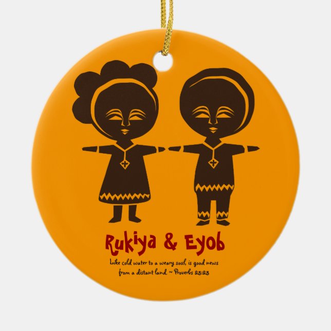 Adoptions-Liebe-Geschwister-Foto-Verzierung Keramik Ornament (Vorne)