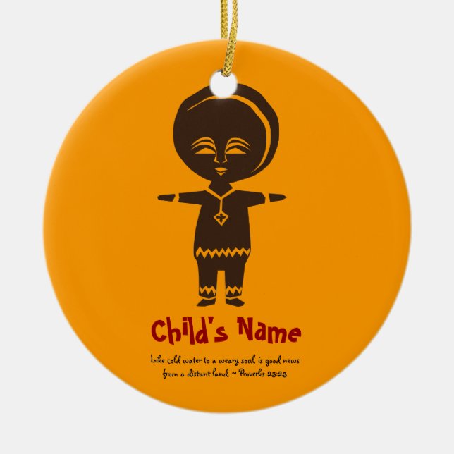 Adoptions-Liebe-Jungen-Foto-Verzierung Keramikornament (Vorne)