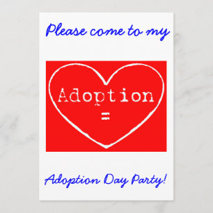 Adoptions-= Liebe-laden weißes Einladung