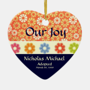 Adoptions-Mitteilungs-Andenken Keramik Ornament