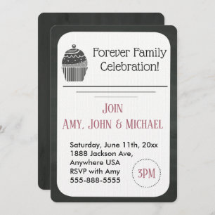 Adoptions-Party-Tafel-Kuchen-Mitteilung Einladung