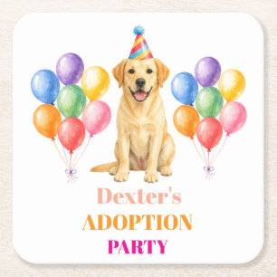 Adoptionsfeier Gotcha-Tag Labrador Hund Haustier Rechteckiger Pappuntersetzer