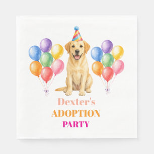 Adoptionsfeier Gotcha-Tag Labrador Hund Haustier Serviette