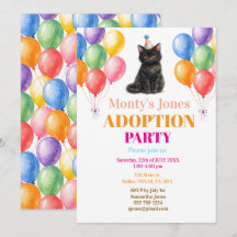Adoptionsfeier Gotcha-Tag Schwarze Katze Haustier