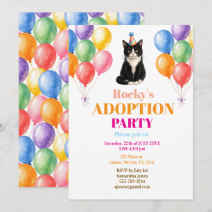 Adoptionsfeier Gotcha-Tag Smoking-Katze Haustier Einladung