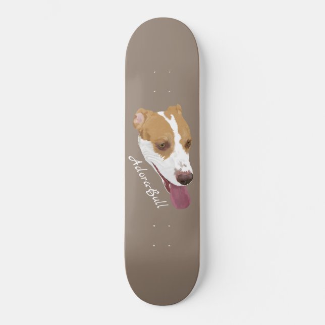 Adora-Bull Pitbull Terrier Mix Skateboard (Vorderseite)