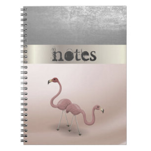 Adorabe Pink Flamingos in Liebe - Personalisiert Notizblock