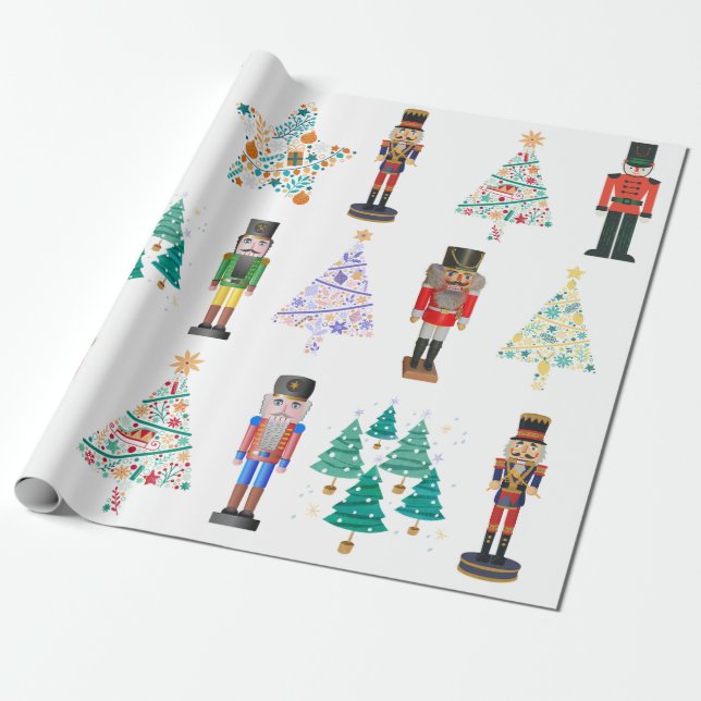 Adorabel Cartoon Illustration Nutcracker Weihnacht Geschenkpapier (Ungerollt)