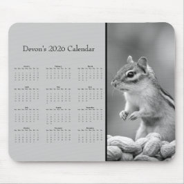 AdorablChipmunk: Customize full year 2025 calendar Mousepad
