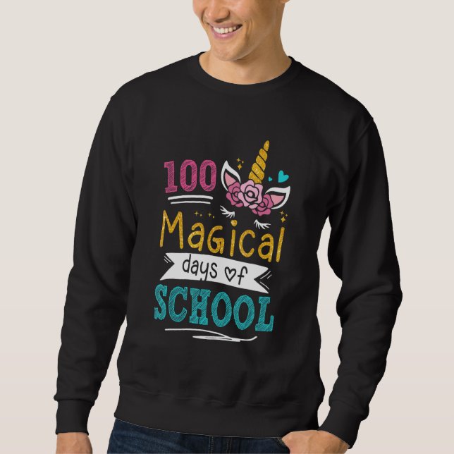 Adorable 100 Days of Magical Learning School Unico Sweatshirt (Vorderseite)
