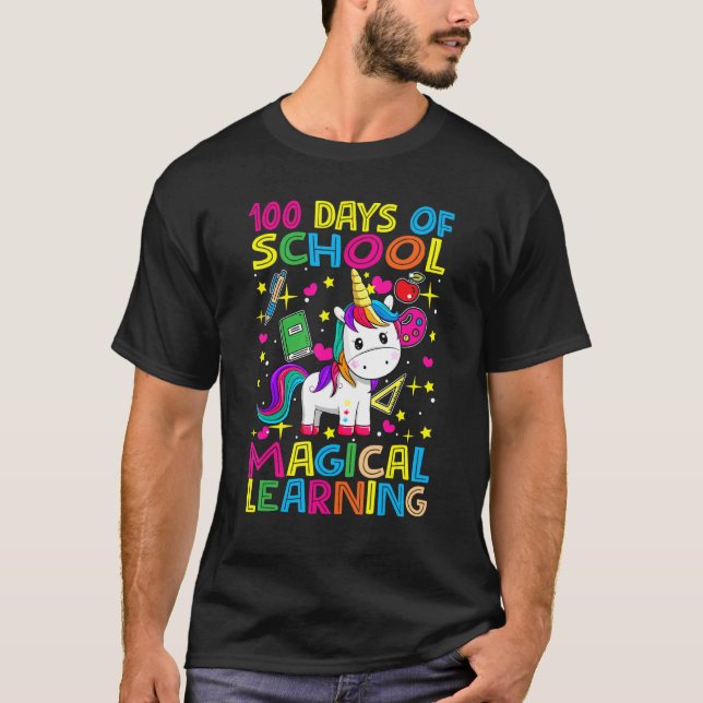 Adorable 100 Days of Magical Learning School Unico T-Shirt (Vorderseite)